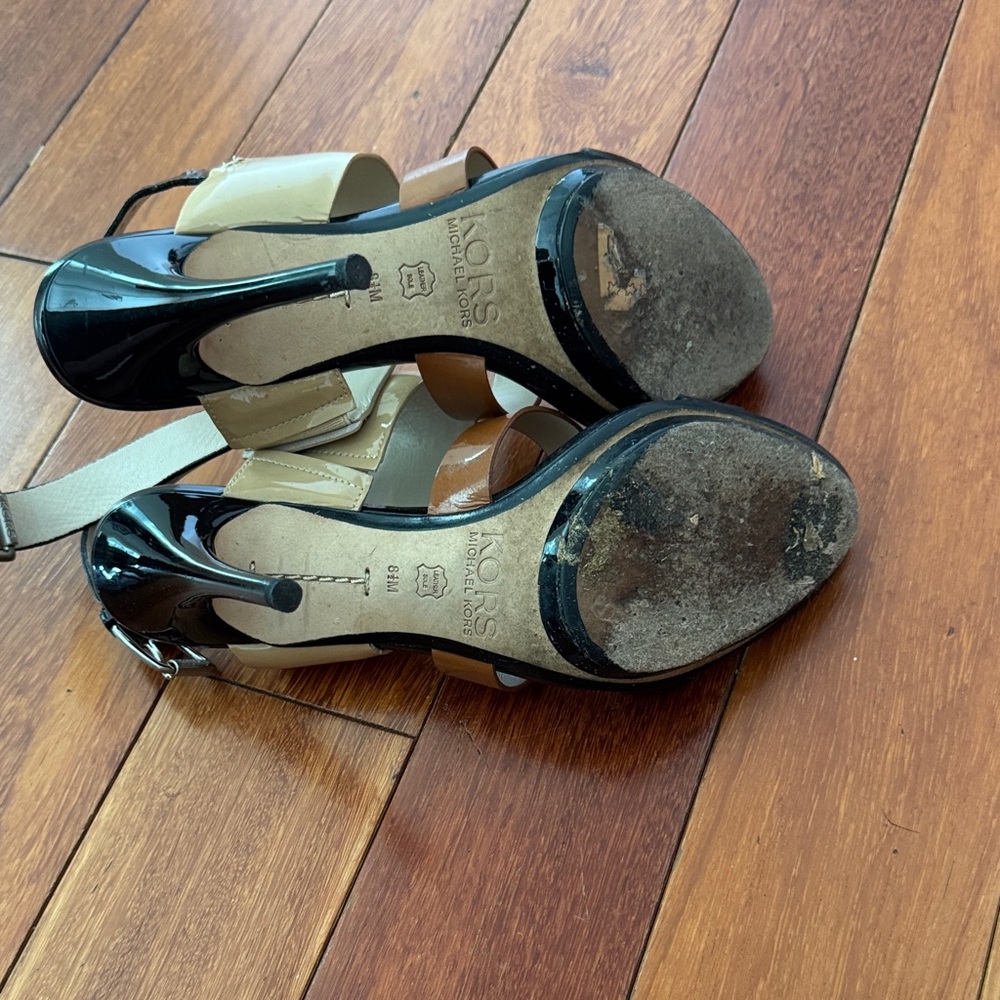 Kors Michael Kors Black and Tan Heeled Sandals - Picture 4 of 6